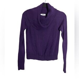 525 America Purple Knit Cowl Neck Sweater Slightly Cropped, size XS